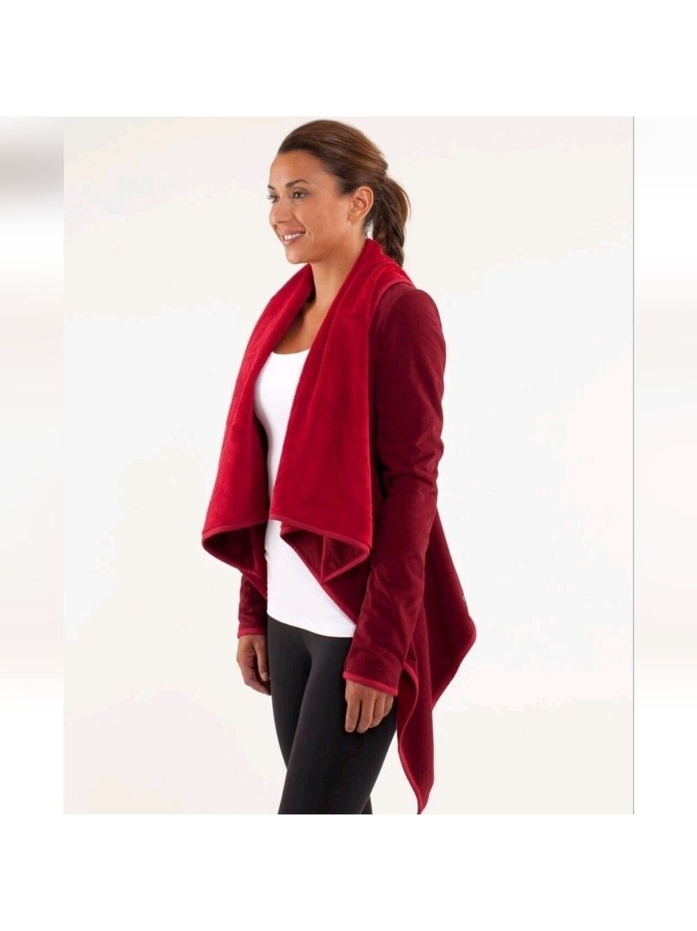 Lululemon Presence Of Mind Jacket Deepest Cranberry Size 6 Fleece Burgundy Red - Picture 2 of 13